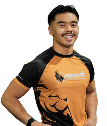 Prince Ayangco wearing a sports jersey with "Brave" logo, showcasing strength and determination.