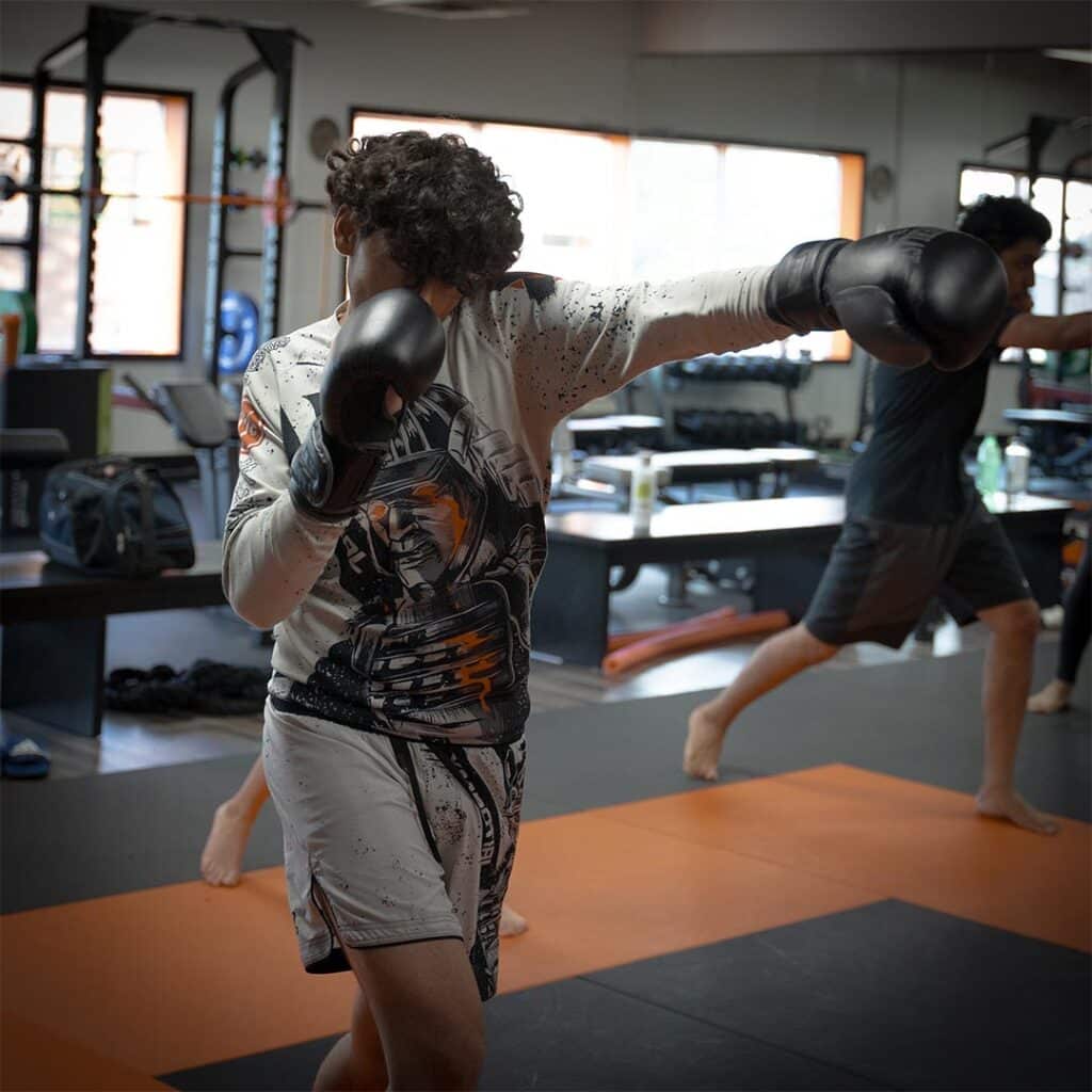 Kids boxing training at Bravé MMA And Fitness, developing martial arts skills and fitness in a supportive environment. Perfect for children interested in MMA, boxing, and combat sports.